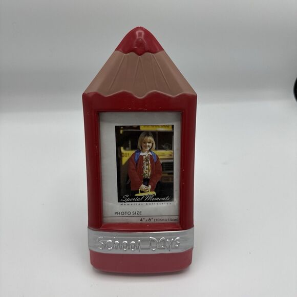 Vintage Pencils School Days Picture Red Frame Back To School - Picture 6 of 6